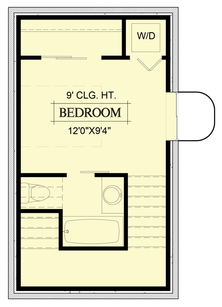 Plan 365022PED: Modern ADU with Full Kitchen, Vaulted Loft and Lower Level Bedroom - Floor Plan - Lower Level - Contemporary, Modern, New American, Northwest