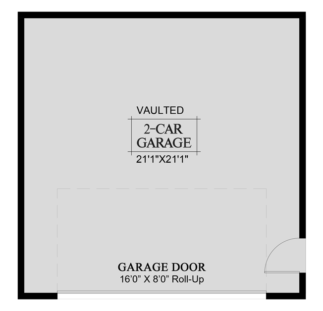 Plan 365023PED: Modern 2-Car Garage with 16'-wide Roll-up Door - Floor Plan - Main Level - Contemporary, Modern, New American, Northwest