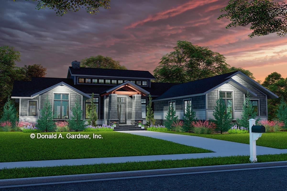 Plan 444278GDN: Modern Ranch with Skylights and Unique Clerestory Dormer - Image #5 - Contemporary, Mid Century Modern, Prairie, Ranch