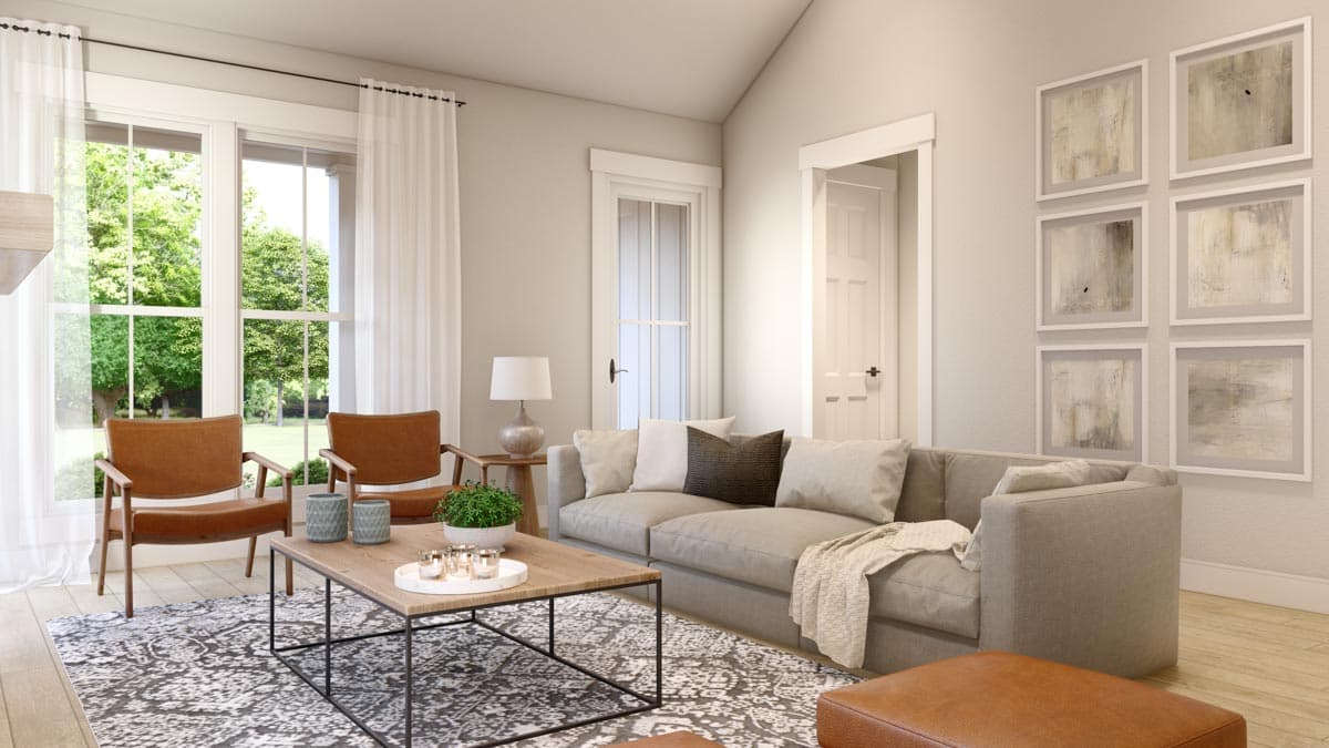 Plan 51891HZ: 2-Bed Rustic Board and Batten Cottage - 1064 S Ft - Image #6 - Cottage, Country, Rustic, Vacation