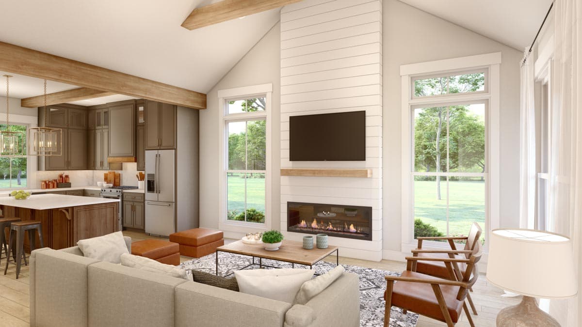 Plan 51891HZ: 2-Bed Rustic Board and Batten Cottage - 1064 S Ft - Image #5 - Cottage, Country, Rustic, Vacation