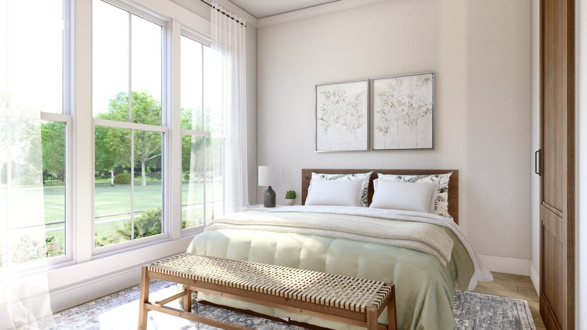 Plan 51891HZ: 2-Bed Rustic Board and Batten Cottage - 1064 S Ft - Image #9 - Cottage, Country, Rustic, Vacation