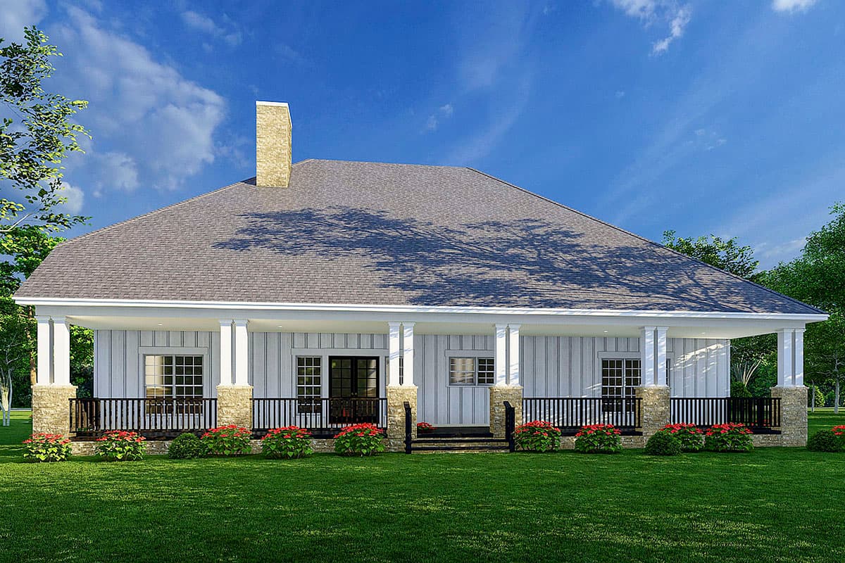 Plan 70746MK: Southern Farmhouse with Expansive Rear Porch and Optional Bonus Room - 2416 Sq FT - Image #4 - Country, Farmhouse, Southern
