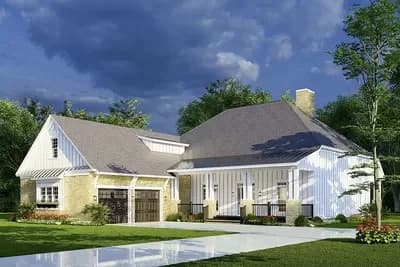 Southern Farmhouse with Expansive Rear Porch and Optional Bonus Room - 2416 Sq FT