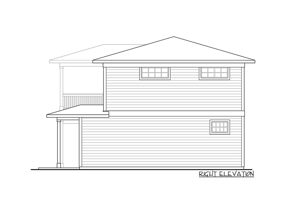 Plan 72326DA: Prairie-style 2-Car Garage Apartment with 2 Bedrooms - Image #4 - Carriage