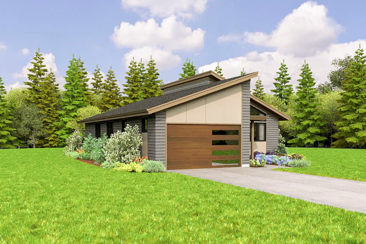 Plan 69060AM: 3-Bed Midcentury Modern Home Plan with Open Living