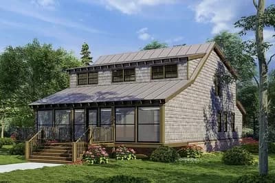 3-Bed Shingle Cottage with Wraparound Porch - 2013 Sq Ft