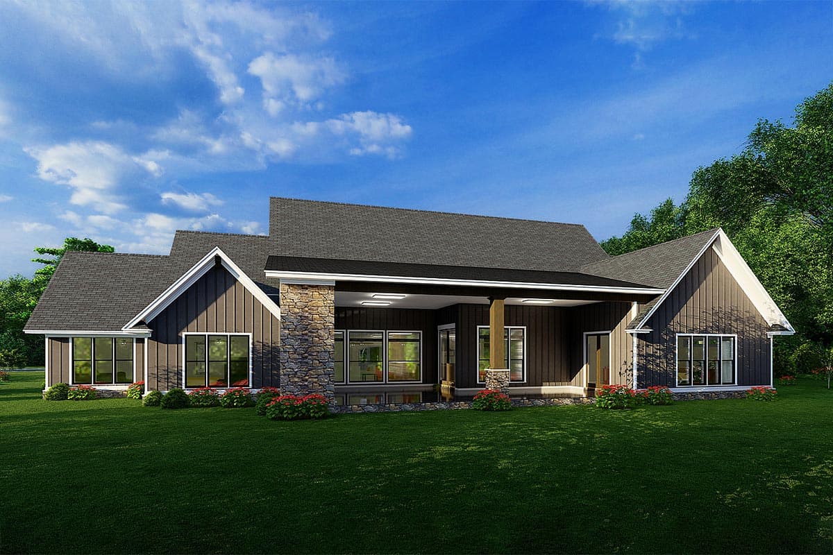 Plan 70749MK: Rustic One-level 4-Bed Craftsman Home Plan with Upstairs Expansion - 4694 Sq Ft - Image #4 - Craftsman, Mountain, New American, Rustic, Traditional