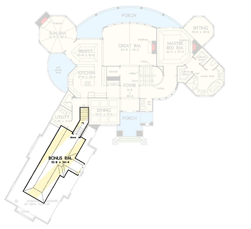 Plan 444295GDN: French Country Home Plan with Walkout Basement - Floor Plan - Bonus Level - European, French Country