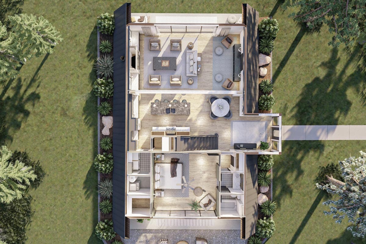 Plan 623081DJ: Modern A-Frame House Plan with Side Entry - 2007 Sq Ft - Image #17 - A-Frame, Cabin, Cottage, Rustic, Vacation