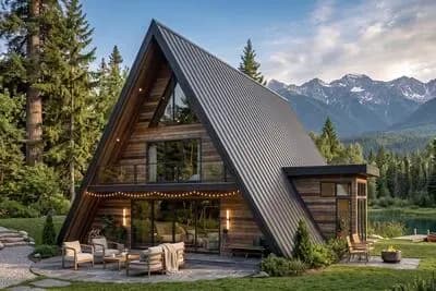 Modern A-Frame House Plan with Side Entry - 2007 Sq Ft