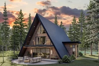Modern A-Frame House Plan with Side Entry - 2007 Sq Ft