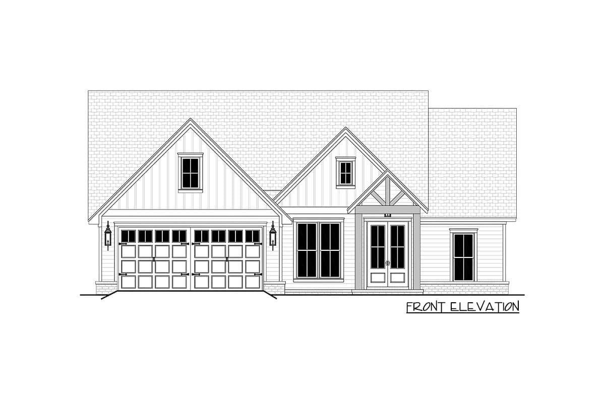 Plan 51893HZ: One-Story New American House Plan with a Home Office - 1828 Sq Ft - Image #5 - Country, Craftsman, Modern Farmhouse, New American, Traditional