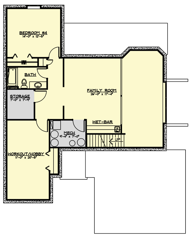 Plan 135092GRA: Traditional Ranch with Finished Basement - Floor Plan -  Lower Level - Ranch, Traditional