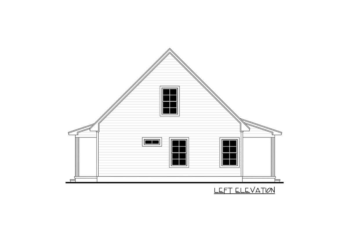 Plan 51894HZ: 1-Bed Country Cabin with Loft and Potential Bunk Room - Image #14 - Cabin, Cottage, Country, Rustic, Traditional, Vacation