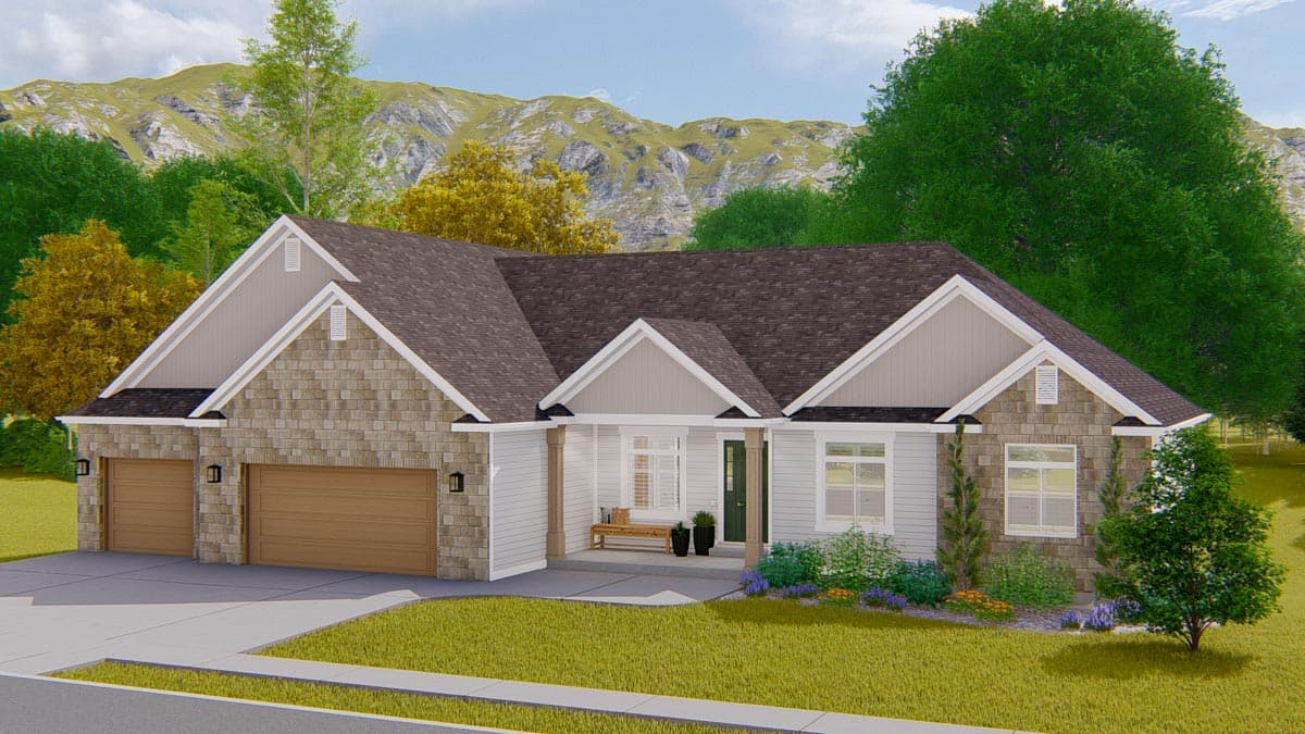 Plan 61275UT: Exclusive Ranch Home Plan with 3-Bed Apartment Downstairs - Image #9 - Country, Mountain, New American, Ranch