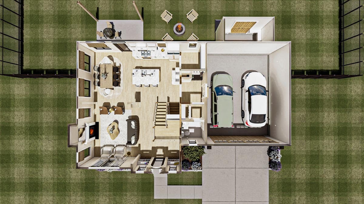 Plan 623083DJ: Modern Euro-style Cottage with 2-Story and Upstairs Bedrooms and Laundry - Image #14 - Cottage, European, Transitional