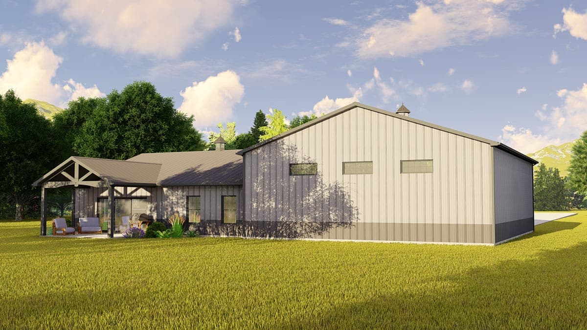 Plan 135109GRA: 2-Bed Barndominium with Oversized Garage / Workshop - 1783 Sq Ft - Image #11 - Barndominium, Country, Farmhouse, Modern Farmhouse, Rustic