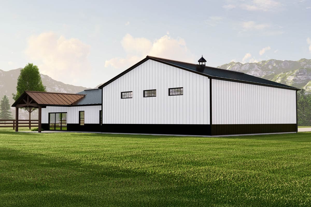 Plan 135109GRA: 2-Bed Barndominium with Oversized Garage / Workshop - 1783 Sq Ft - Image #4 - Barndominium, Country, Farmhouse, Modern Farmhouse, Rustic