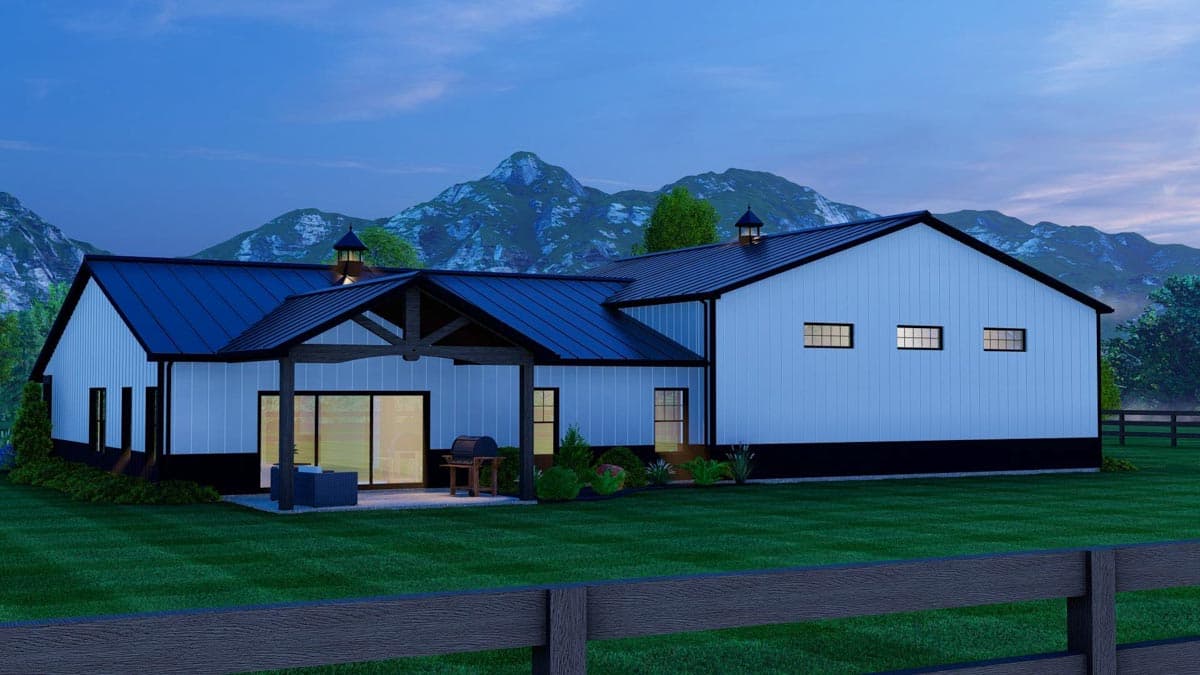 Plan 135109GRA: 2-Bed Barndominium with Oversized Garage / Workshop - 1783 Sq Ft - Image #8 - Barndominium, Country, Farmhouse, Modern Farmhouse, Rustic