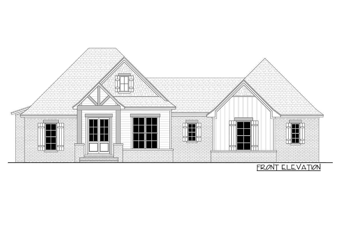 Plan 51895HZ: One-story Modern Acadian House Plan with Central Great Room and Private Master Suite - Image #45 - Country, Craftsman, New American, Rustic, Southern