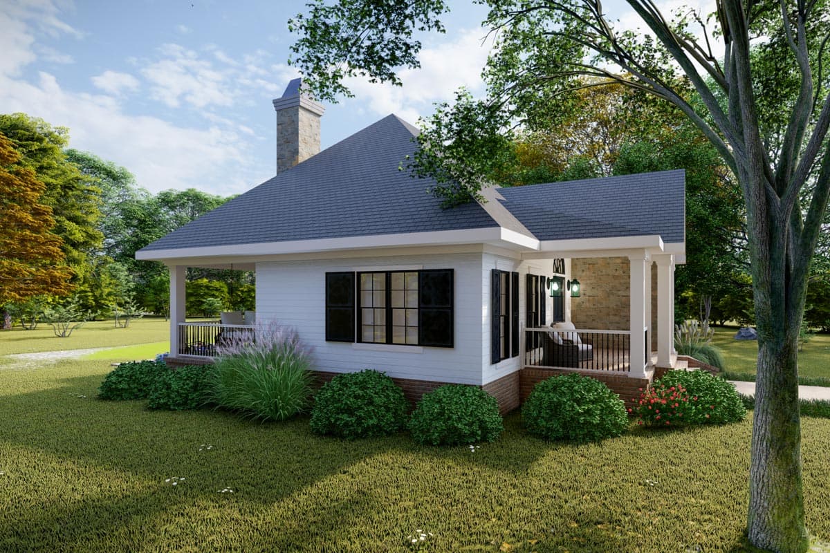 Plan 865016SHW: European Cottage House Plan with Stone Accents - 1108 Sq FT - Image #11 - Cottage, Country, Craftsman, European, Traditional