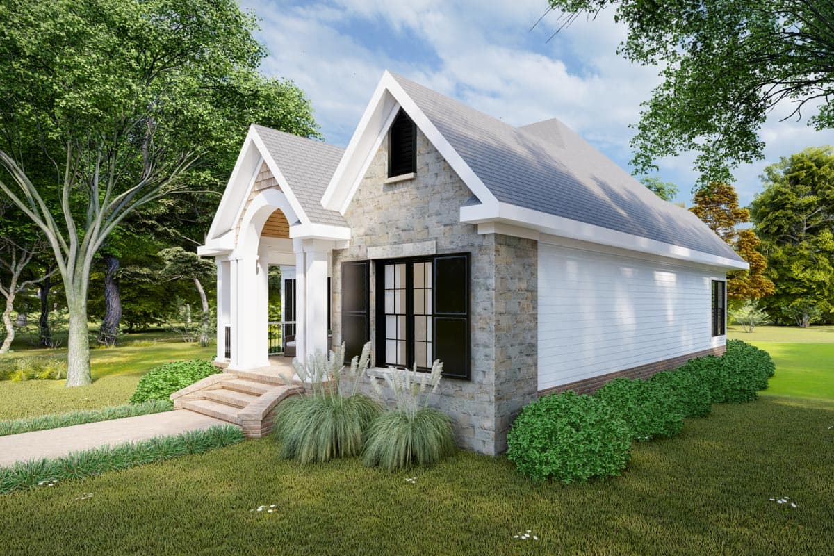 Plan 865016SHW: European Cottage House Plan with Stone Accents - 1108 Sq FT - Image #13 - Cottage, Country, Craftsman, European, Traditional