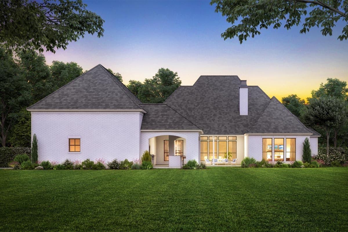 Plan 56519SM: 4-Bed European-Style Acadian Plan with Home Office and Outdoor Kitchen - 2851 Sq Ft - Image #4 - Acadian, European, French Country, Louisiana-Style, Southern