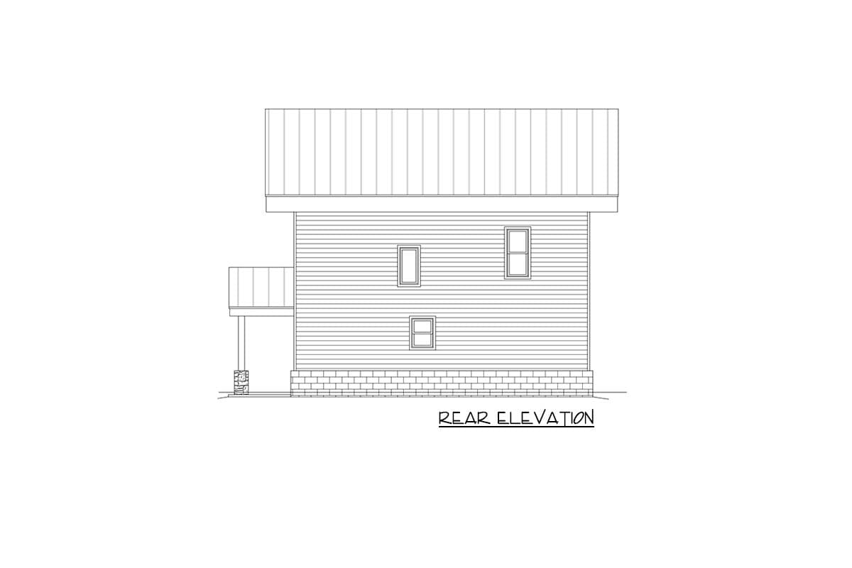 Plan 68921VR: Contemporary Home Plan with Ship's-ladder-accessible Loft - Image #4 - Contemporary, Mid Century Modern, Modern, Mountain, Rustic, Vacation