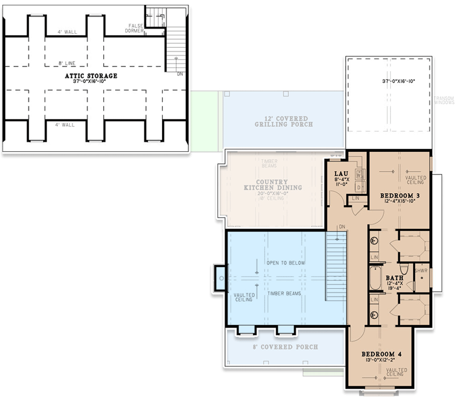 Plan 70754MK: 4-Bed New American Home Plan with Deluxe Master Suite - Floor Plan - 2nd Floor - Country, Modern Farmhouse, New American, Traditional