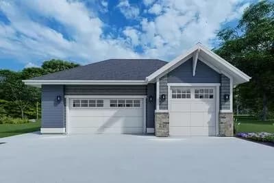 Craftsman Garage with an RV Bay