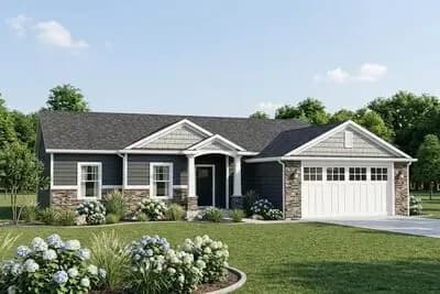 Traditional One-Story House Plan with Finished Basement - 3464 Sq Ft