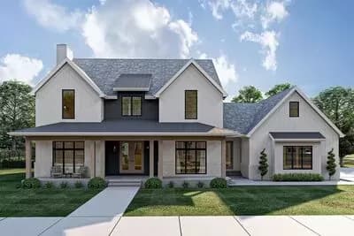 2-Story New American Farmhouse with Upstairs Deck Accessible from the Loft