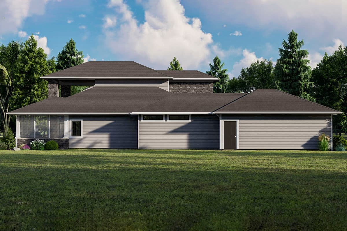 Plan 135137GRA: 2-Story Home Plan with Game Room and Screened Porch off Master Bedroom - Image #5 - Prairie, Transitional