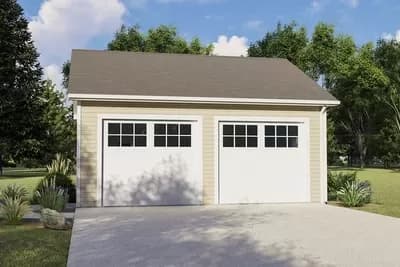 Detached Garage with Two Garage Doors and Room for 2 Cars