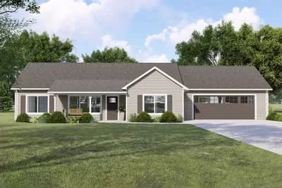 Country Ranch Plan with Optional Unfinished Basement