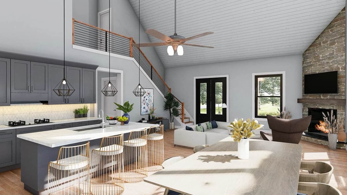 Plan 68925VR: 2-story Mountain House Plan with Main Floor Master Suite and 2-Car Garage - Image #8 - Country, Craftsman, Mountain, Rustic