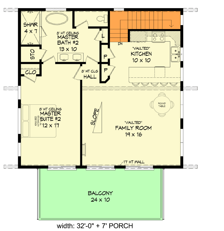 Plan 68926VR: 2-Bed Modern Mountain Home Plan with Third Floor Loft - Floor Plan - 2nd Floor - Contemporary, Modern, Mountain, Vacation