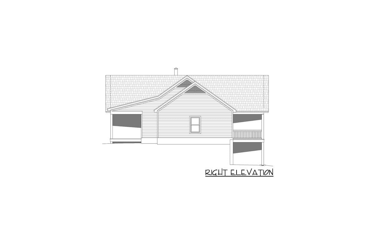 Plan 68927VR: 3-Bed Mountain Ranch Home Plan with Screened Porch and Deck in Back - Image #5 - Country, Craftsman, Mountain, Ranch, Rustic