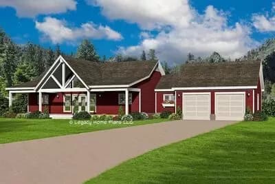 3-Bed Mountain Ranch Home Plan with Screened Porch and Deck in Back