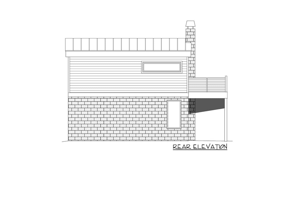 Plan 68929VR: Contemporary Garage Apartment with Upstairs Balcony - Image #4 - Carriage, Contemporary, Mountain, New American, Vacation