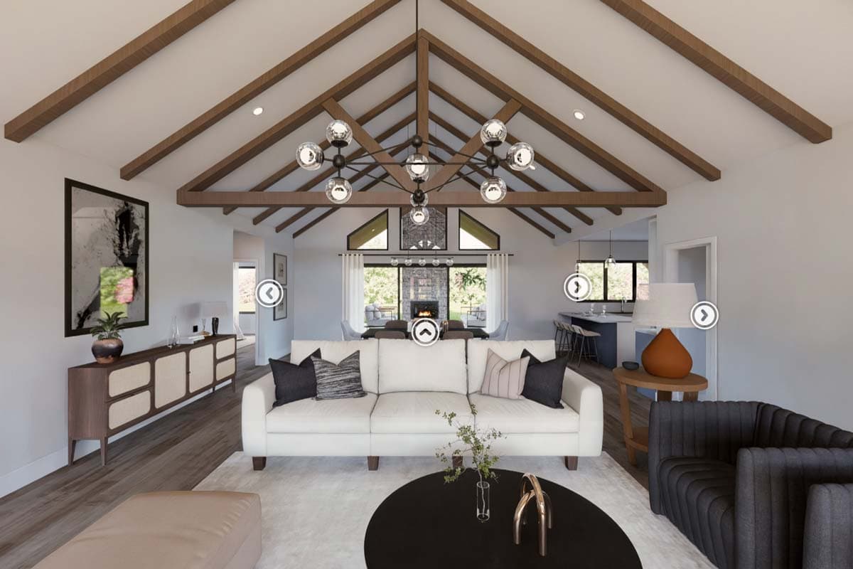 Plan 135143GRA: One-Story Country Craftsman House Plan with Vaulted Great Room - 2030 Sq Ft - Virtual Tour Cover Image - Barndominium, Country, Craftsman, Mountain, Ranch, Rustic