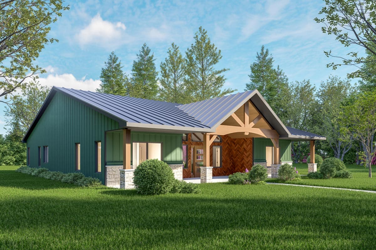 Plan 135143GRA: One-Story Country Craftsman House Plan with Vaulted Great Room - 2030 Sq Ft - Image #29 - Barndominium, Country, Craftsman, Mountain, Ranch, Rustic