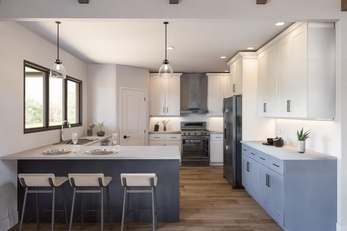 Plan 135143GRA: One-Story Country Craftsman House Plan with Vaulted Great Room - 2030 Sq Ft - Image #8 - Barndominium, Country, Craftsman, Mountain, Ranch, Rustic