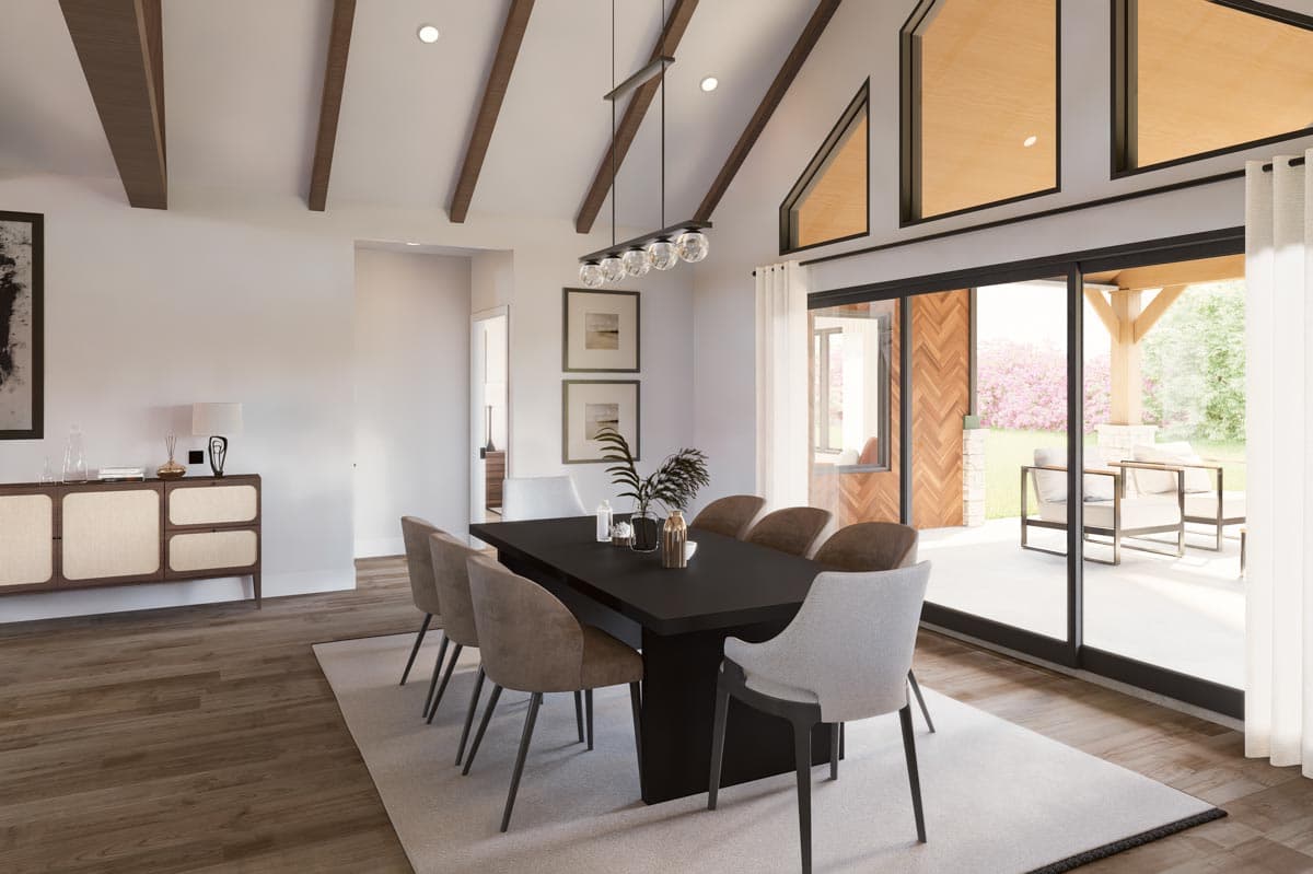 Plan 135143GRA: One-Story Country Craftsman House Plan with Vaulted Great Room - 2030 Sq Ft - Image #7 - Barndominium, Country, Craftsman, Mountain, Ranch, Rustic