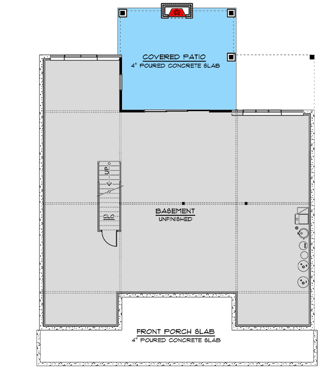 Plan 135143GRA: One-Story Country Craftsman House Plan with Vaulted Great Room - 2030 Sq Ft - Floor Plan - Unfinished Walkout Level - Barndominium, Country, Craftsman, Mountain, Ranch, Rustic
