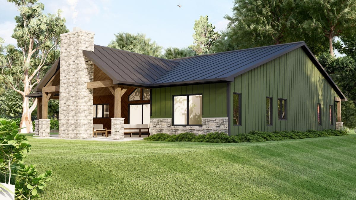 Plan 135143GRA: One-Story Country Craftsman House Plan with Vaulted Great Room - 2030 Sq Ft - Image #18 - Barndominium, Country, Craftsman, Mountain, Ranch, Rustic