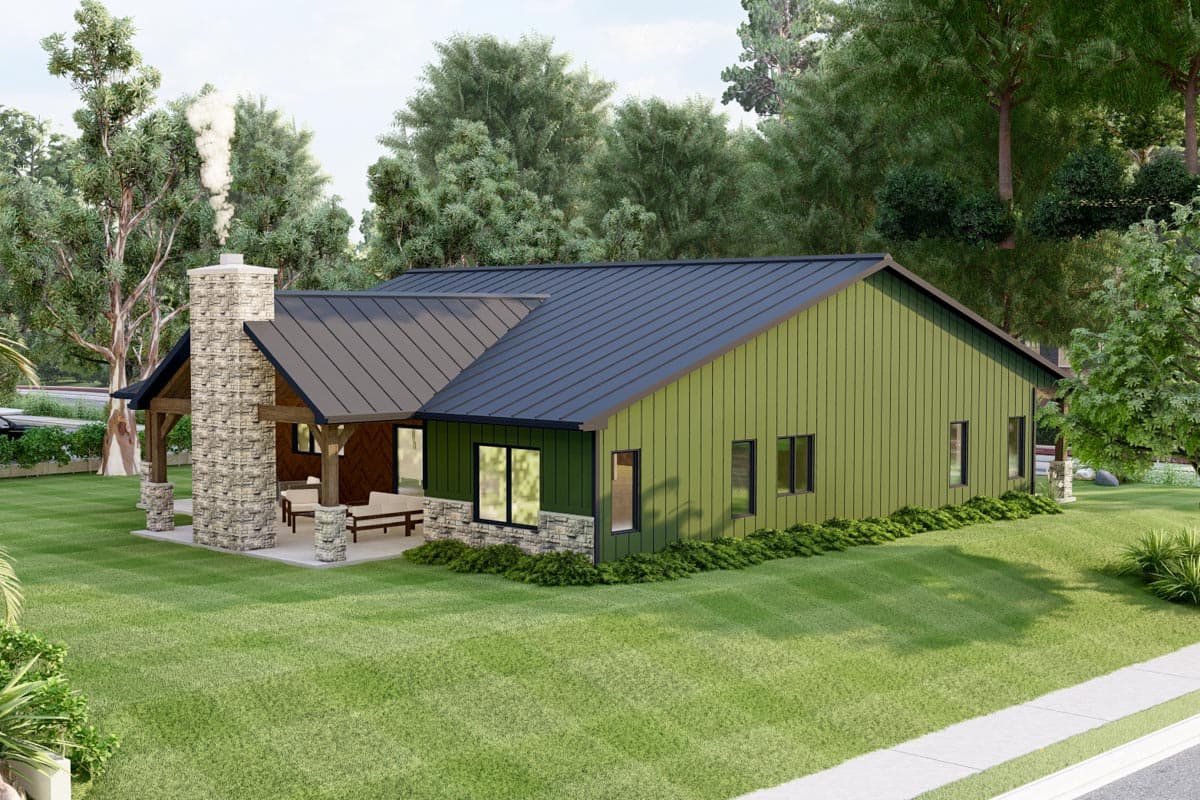 Plan 135143GRA: One-Story Country Craftsman House Plan with Vaulted Great Room - 2030 Sq Ft - Image #20 - Barndominium, Country, Craftsman, Mountain, Ranch, Rustic