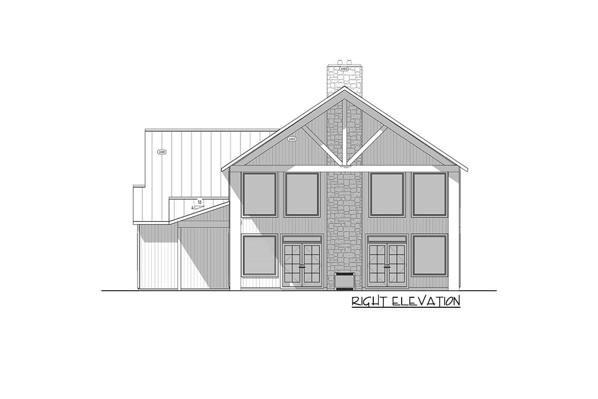 Plan 400006FTY: Barndo-Style House Plan with 2-Story Open Floor Plan and a 2-Car Side-Load Garage - Image #28 - Barndominium, Country, Craftsman, Rustic