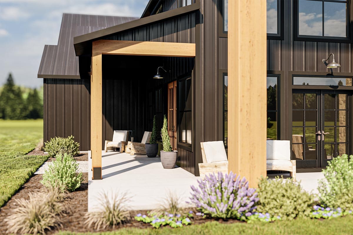 Plan 400006FTY: Barndo-Style House Plan with 2-Story Open Floor Plan and a 2-Car Side-Load Garage - Image #10 - Barndominium, Country, Craftsman, Rustic